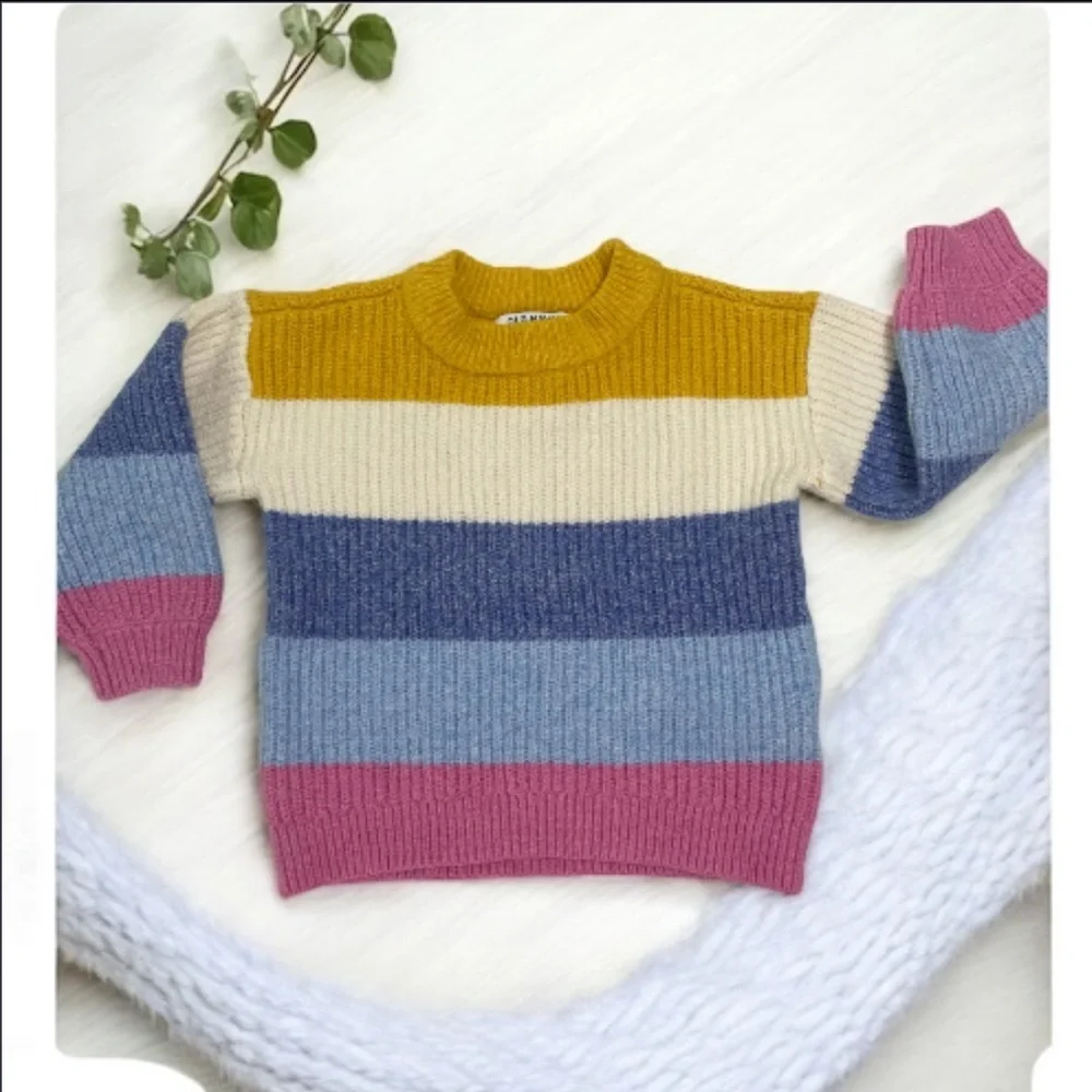 Old Navy  Toddler Girls Multi-Colored Striped  Knit Sweater